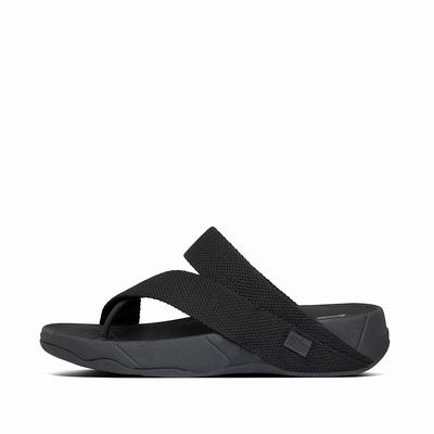 Fitflop Sling Weave Toe-Post - Sandalen Herren - Schwarz (DMI702643)